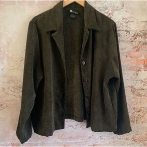 Olive Green Button Front Lightweight Jacket Shacket